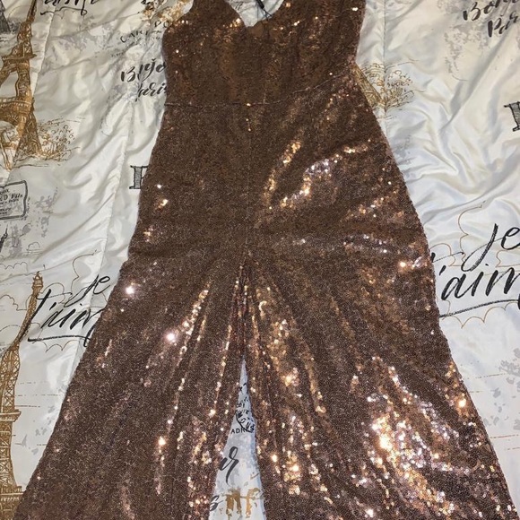 Sequin copper jumpsuit - Picture 6 of 6